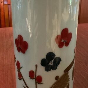 Vintage Japanese Vase light blue with cherry blossom